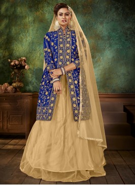 Sparkling Blue Resham Designer Long Lehenga Choli