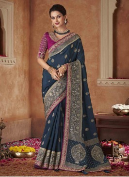 Sparkling Border Grey Saree