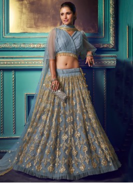 Sparkling Grey Trendy Lehenga Choli