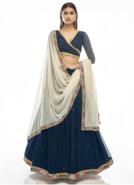 Sparkling Mukesh Georgette A Line Lehenga Choli