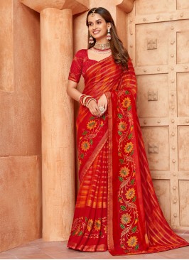 Sparkling Red Party Saree