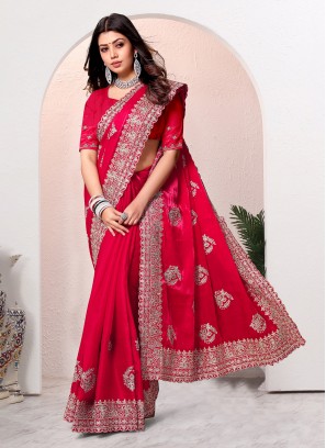 Specialised Cord Red Trendy Saree