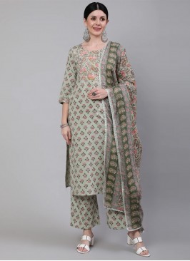 Specialised Cotton Green Readymade Salwar Suit