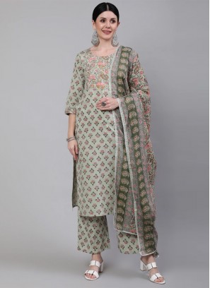 Specialised Cotton Green Readymade Salwar Suit