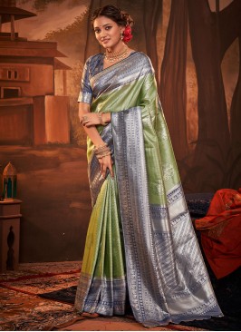 Specialised Green Weaving Kanchipuram Silk Classic Saree