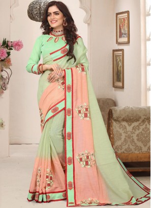 Spectacular Cotton Silk Zari Sea Green Trendy Saree