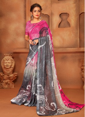 Spectacular Grey Saree