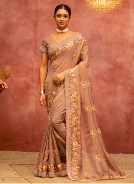 Spectacular Stone Work Wedding Saree