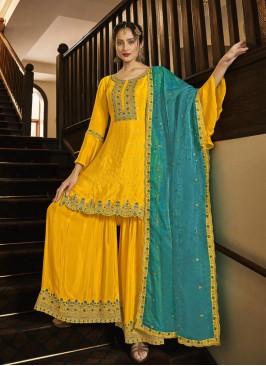 Spectacular Yellow Designer Pakistani Suit