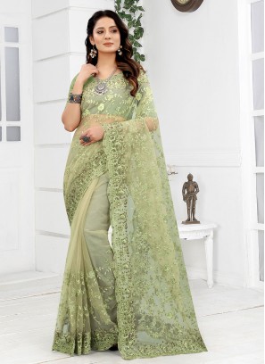 Spellbinding Embroidered Net Classic Saree