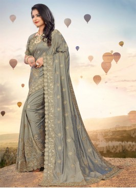 Spellbinding Embroidered Silk Classic Saree