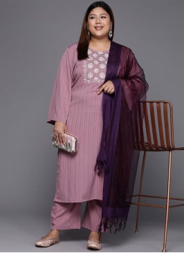 Spellbinding Embroidered Silk Mauve  Casual Kurti