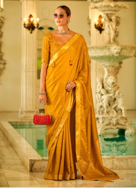 Spellbinding Mustard Ceremonial Classic Saree