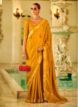 Spellbinding Mustard Ceremonial Classic Saree