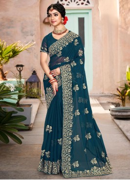 Splendid Embroidered Sangeet Classic Saree