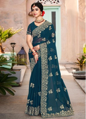 Splendid Embroidered Sangeet Classic Saree