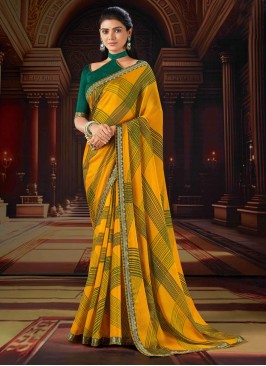 Staggering Chiffon Digital Print Contemporary Saree