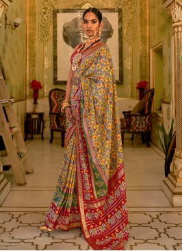 Staring Patola Silk  Patola Print A Line Lehenga C