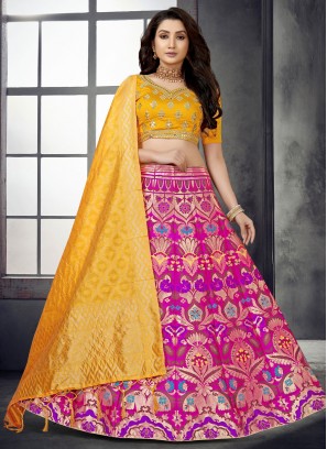 Staring Rani Mirror Banarasi Silk Trendy Lehenga Choli