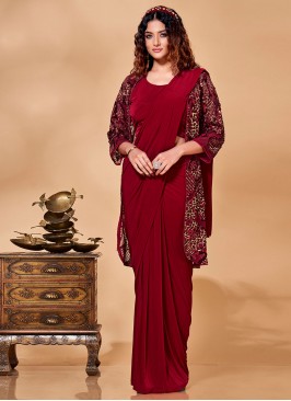 Sterling Imported Maroon Trendy Saree