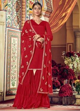 Strange Georgette Embroidered Palazzo Salwar Suit
