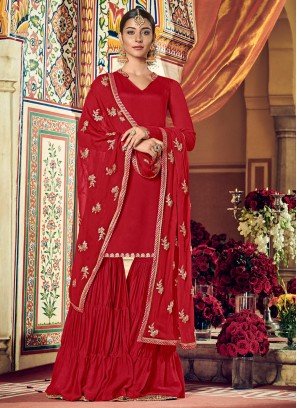 Strange Georgette Embroidered Palazzo Salwar Suit