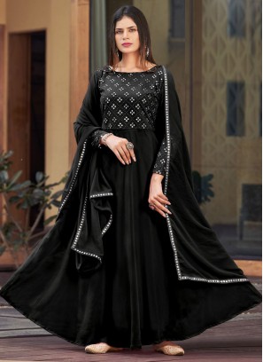 Strange Mirror Georgette Black Long Length Salwar Kameez