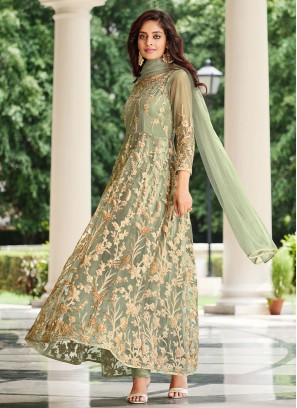 Strange Sequins Net Trendy Salwar Suit