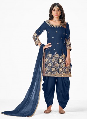 Strange Silk Embroidered Salwar Suit