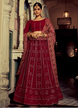 Strange Thread Georgette Rani Trendy Lehenga Choli