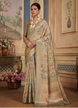 Strange Weaving Silk Contemporary Saree