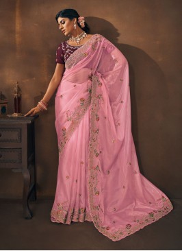 Striking Embroidered Designer Saree