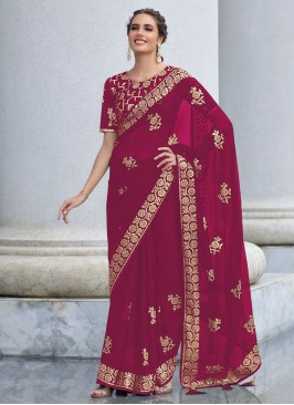 Striking Fuchsia Traditional Saree