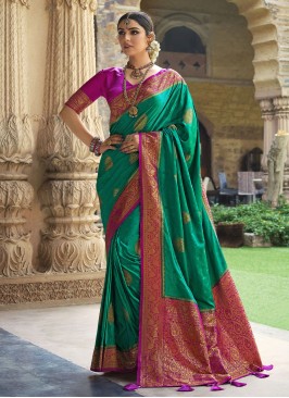 Striking Satin Silk Contemporary Saree