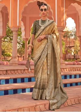 Striking Silk Green Contemporary Saree