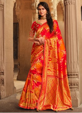 Striking Silk Red Trendy Saree