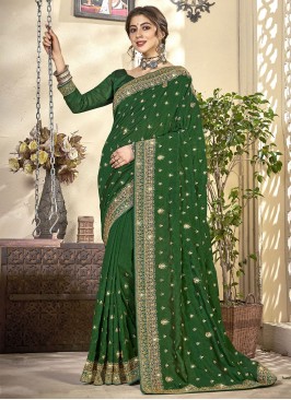 Stunning Green Trendy Saree