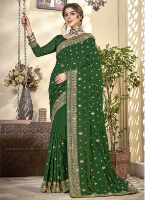 Stunning Green Trendy Saree