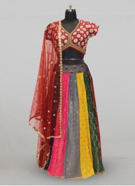 Stunning Multi Color Festive Wear Designer Lehenga Choli