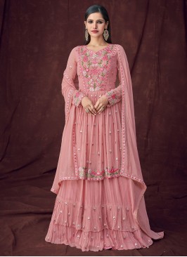 Stunning Pink Embroidered Readymade Lehenga Choli