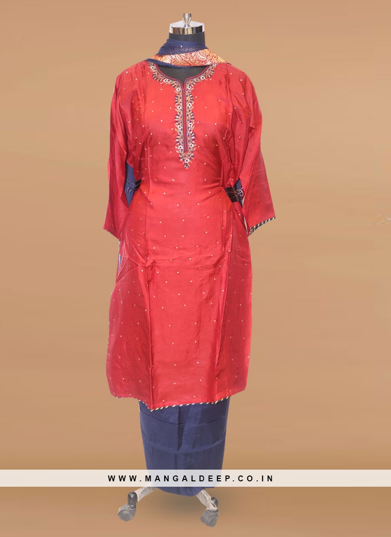 Stunning Red Color Party Wear Designer Salwar Suit
