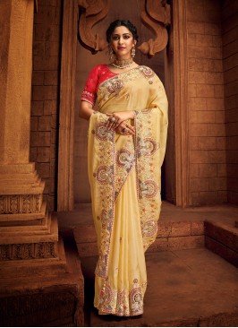 Stunning Silk Mehndi Classic Saree