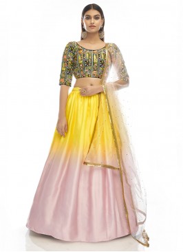 Stunning Velvet Thread Multi Colour A Line Lehenga