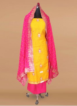 Stunning Yellow Color Party Wear Designer Salwar Suit