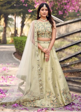 Stupendous Green Art Silk Readymade Lehenga Choli