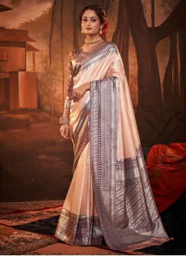 Stupendous Kanchipuram Silk Weaving Contemporary Saree