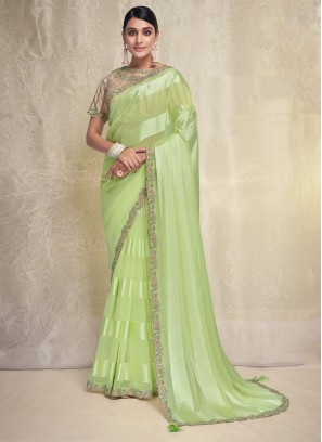 Stupendous Sea Green Trendy Saree