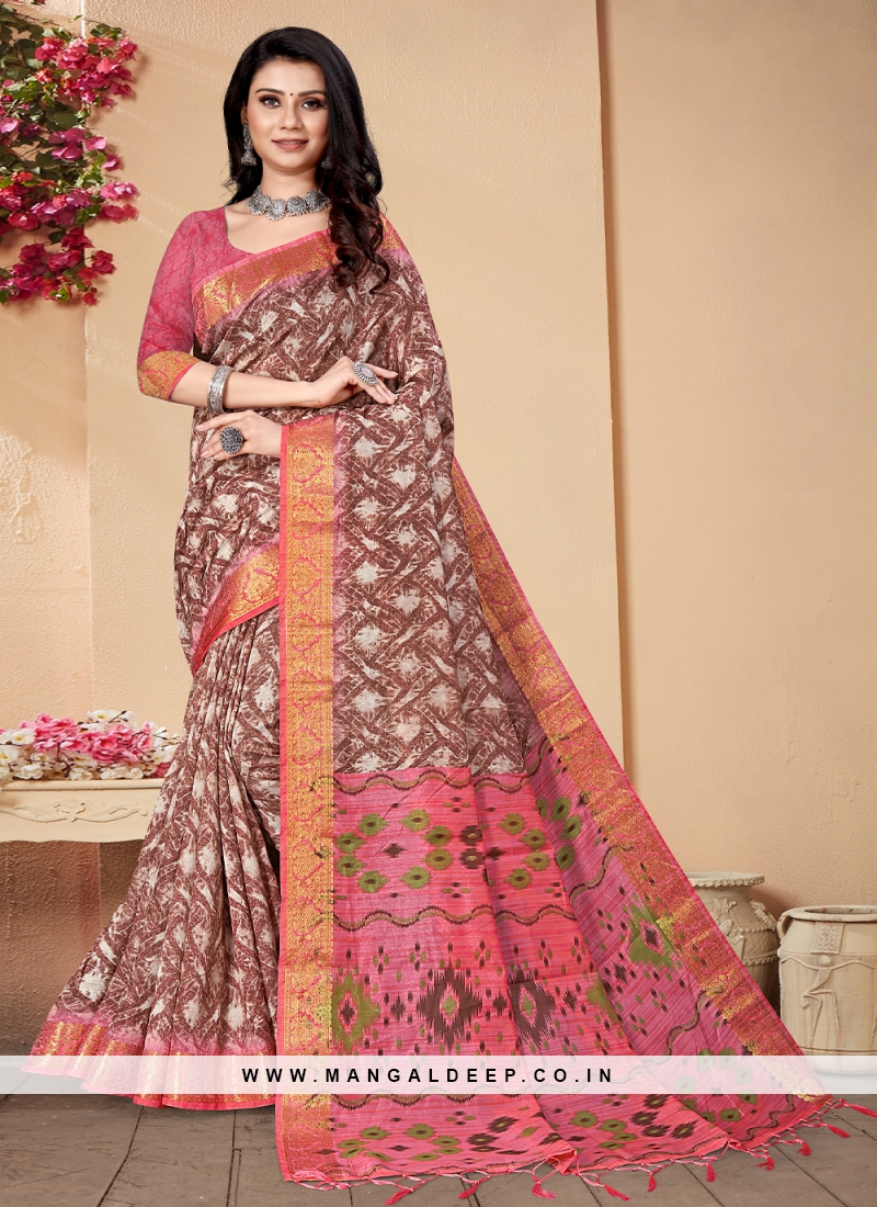 Stylish Banarasi Silk Border Trendy Saree