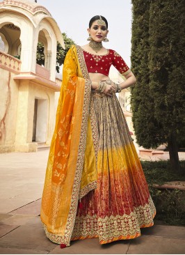 Stylish Multi Color Silk Lehenga Choli