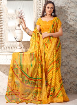 Stylish Print Party Trendy Saree